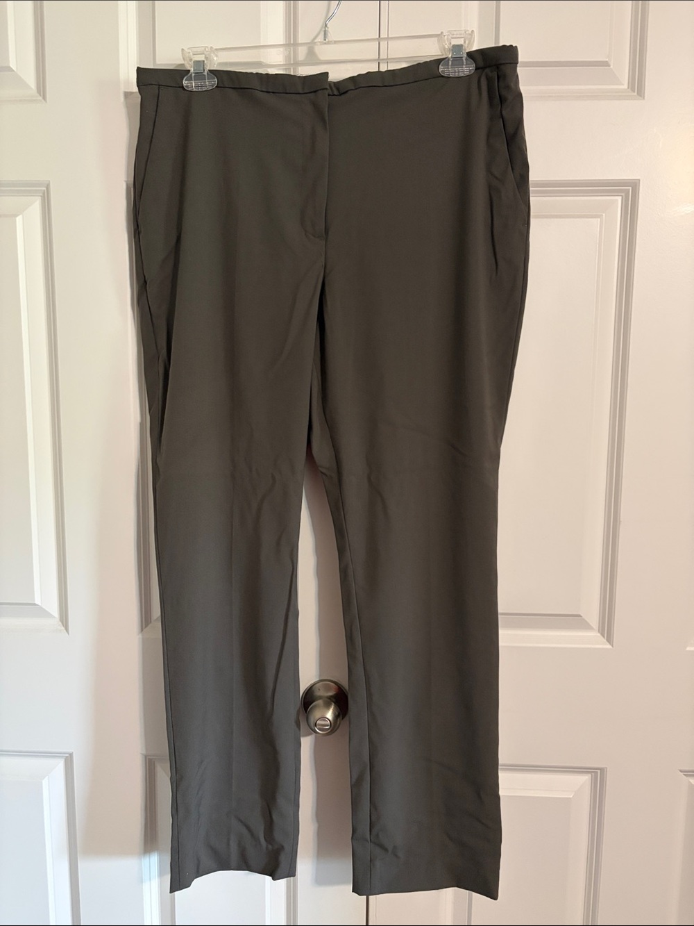 Women's Olive Straight-Leg Dress Pants
